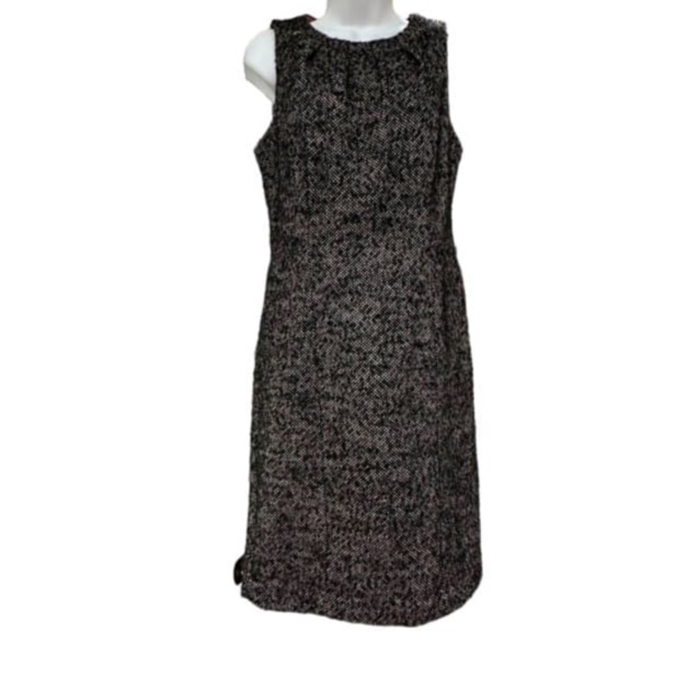 Michael Kors Sleeveless‎ Wool Tweed Size 6 Dress Black